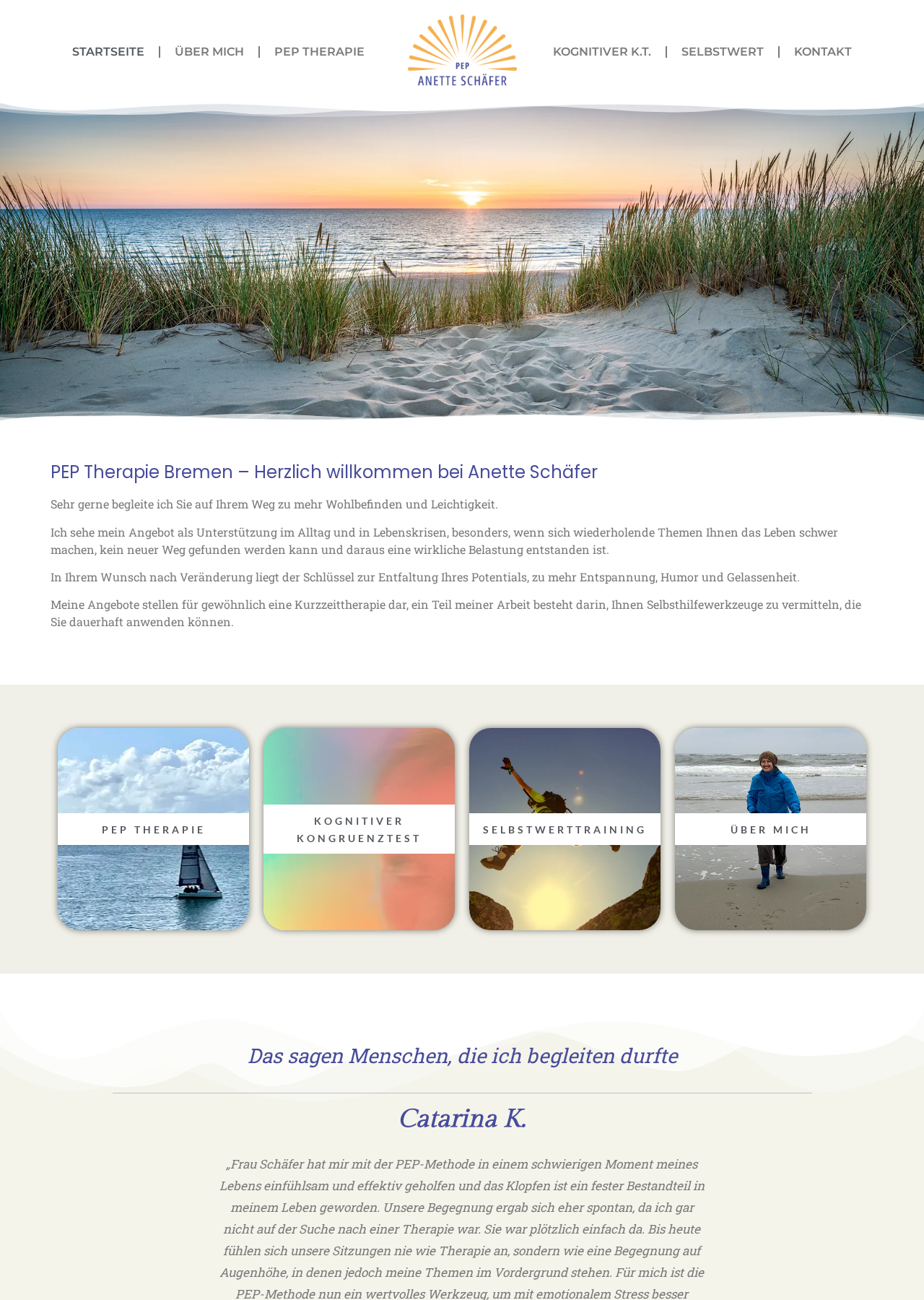 Webdesign-Referenz: Klopfen gegen Stress